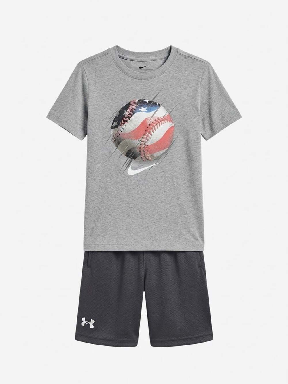 Nike & Under Armour T-Shirt Shorts Set Size 7 6